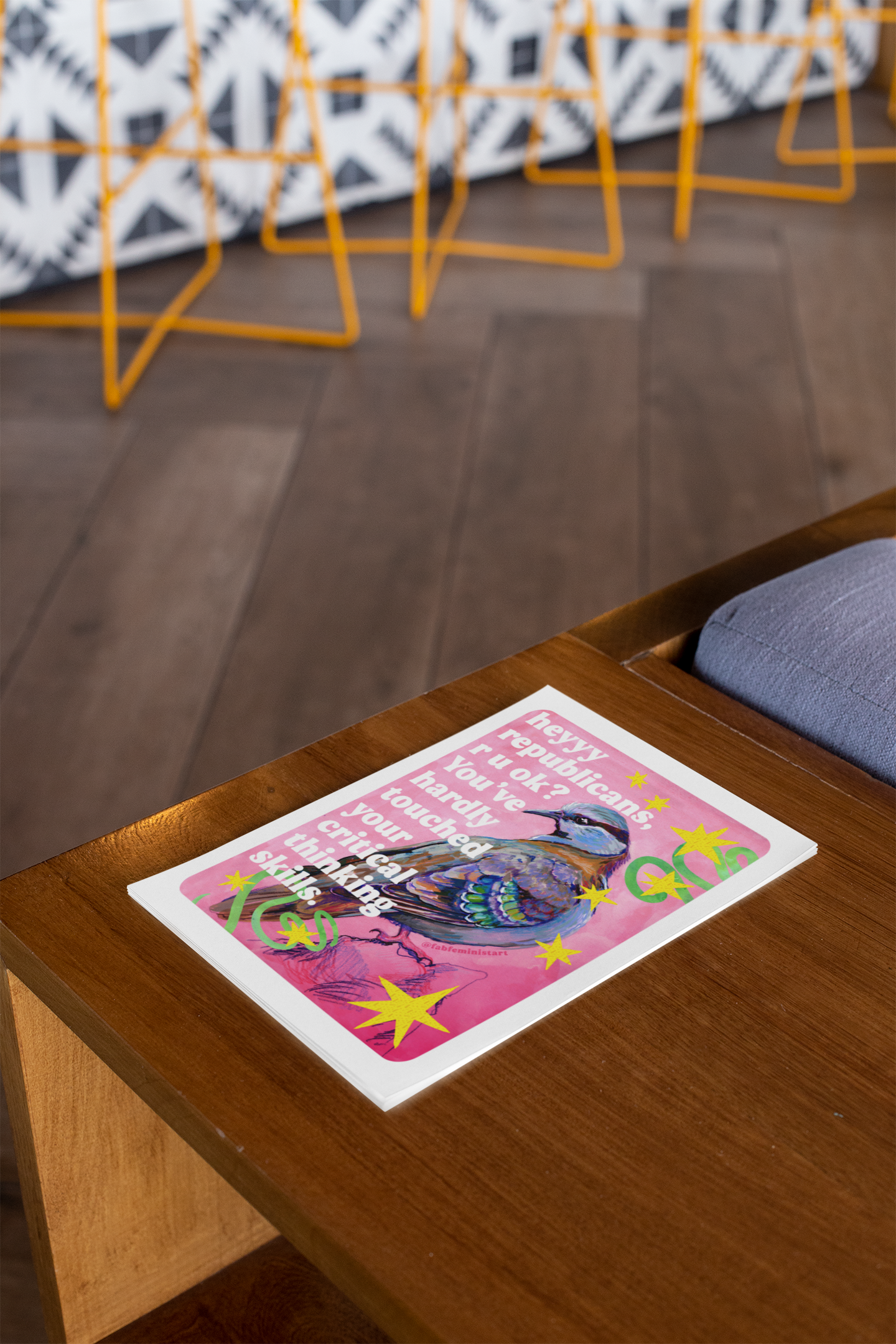 heyyy republicans, r u ok? You've hardly touched your critical thinking skills: feminist art print