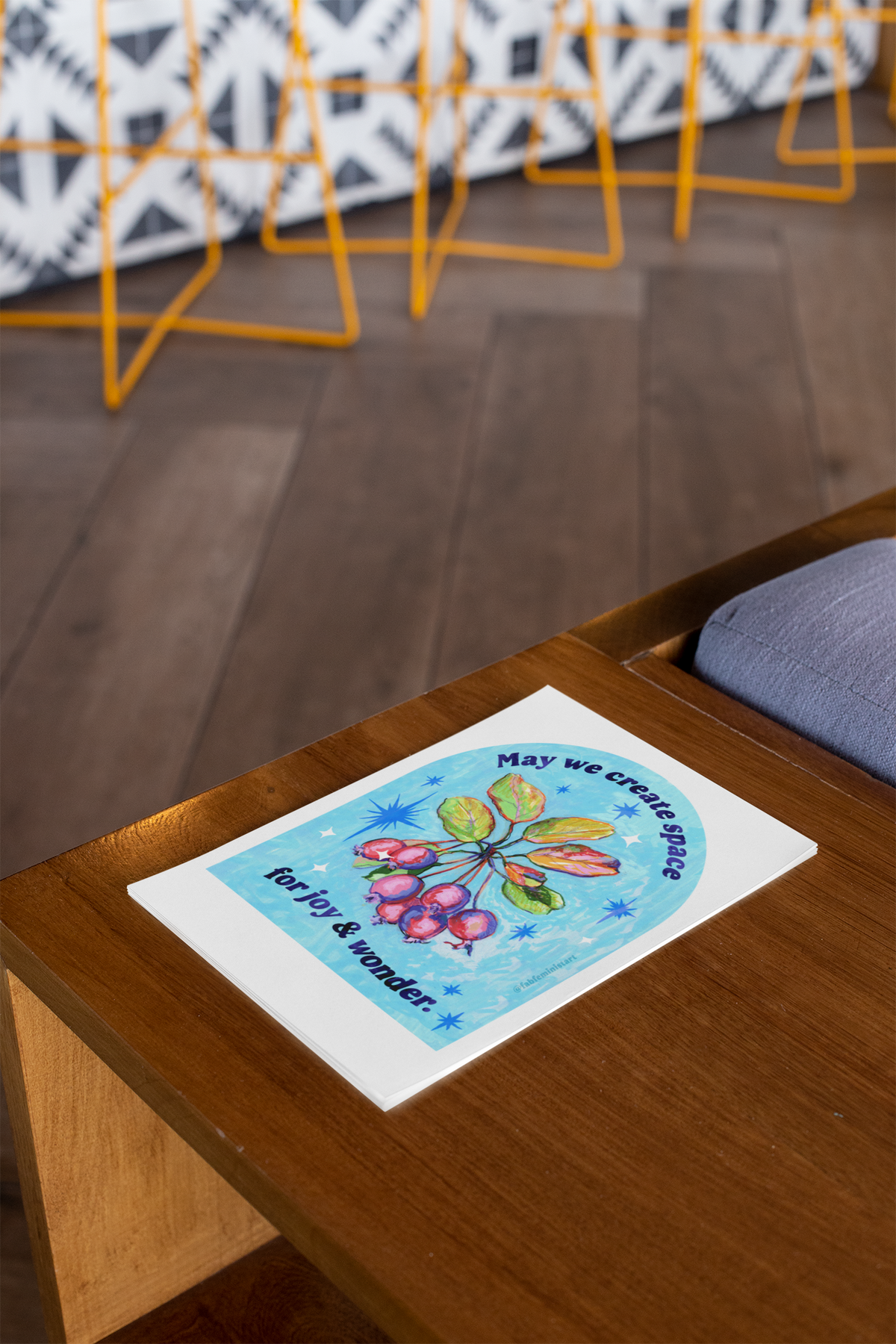 May we create space for joy and wonder: feminist art print