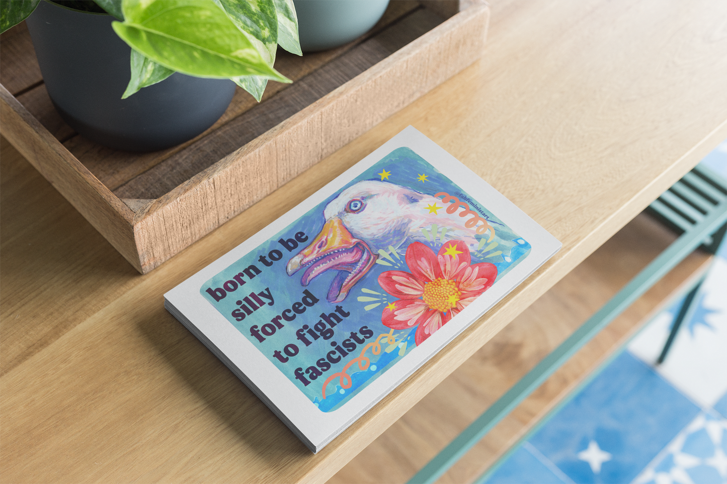 Born to Be Silly Forced to Fight Fascists : Feminist Art Print