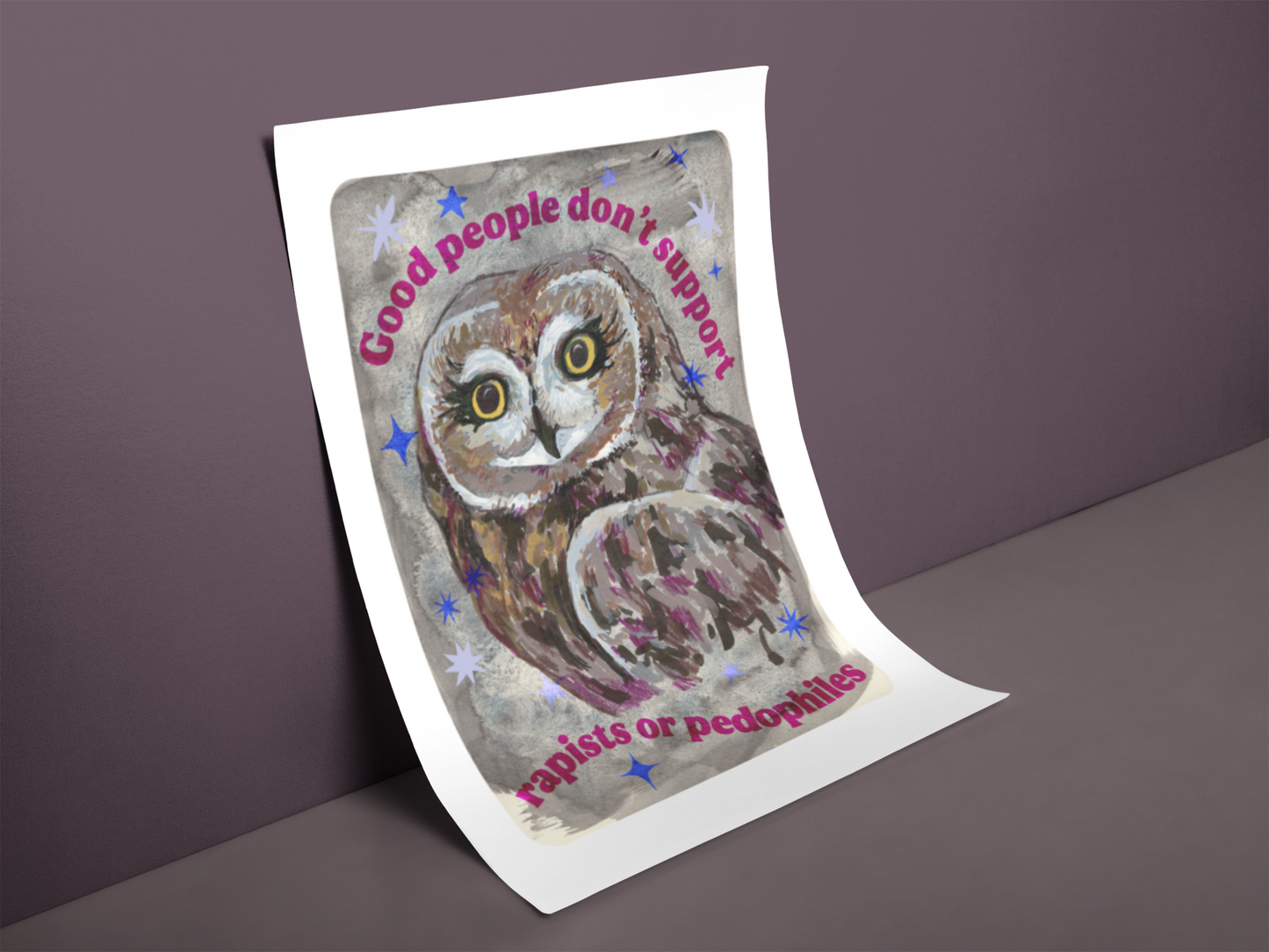 Good people don’t support rapists or pedophiles: feminist art print