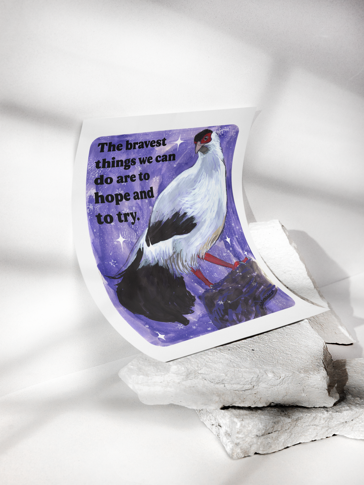 The bravest things we can do are to hope and to try: feminist art print