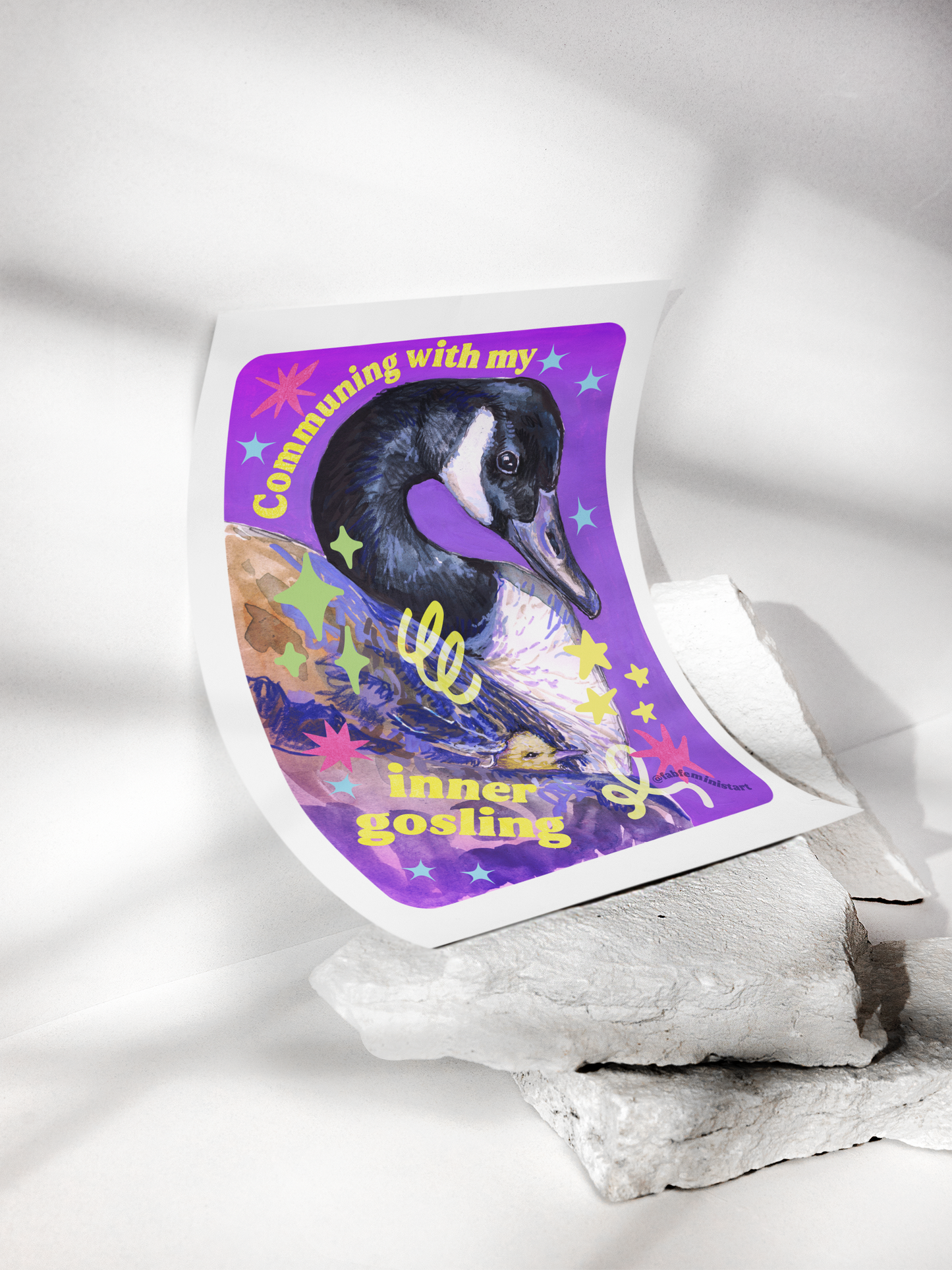 Communing With My Inner Gosling: Mental Health Art Print