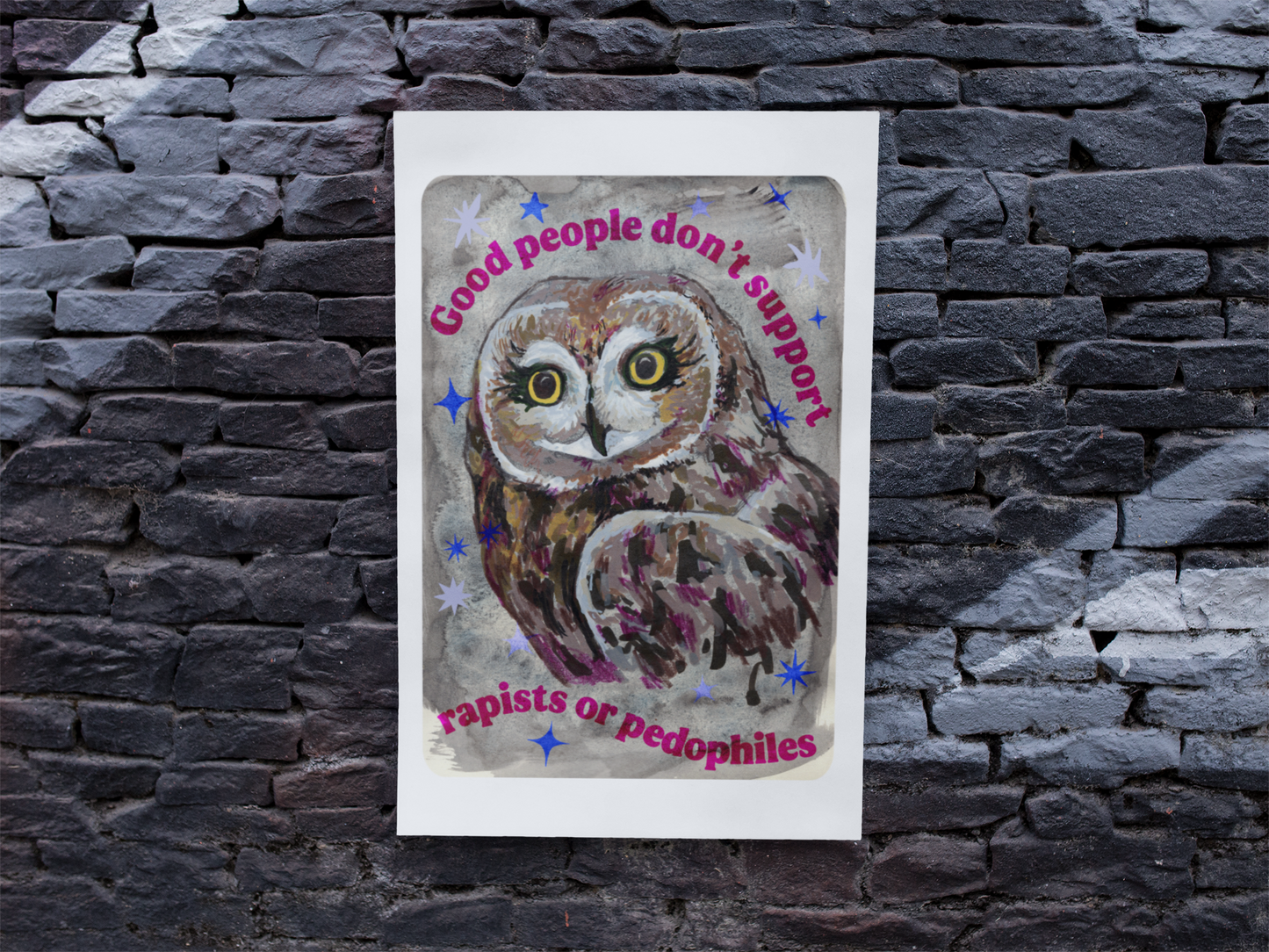 Good people don’t support rapists or pedophiles: feminist art print