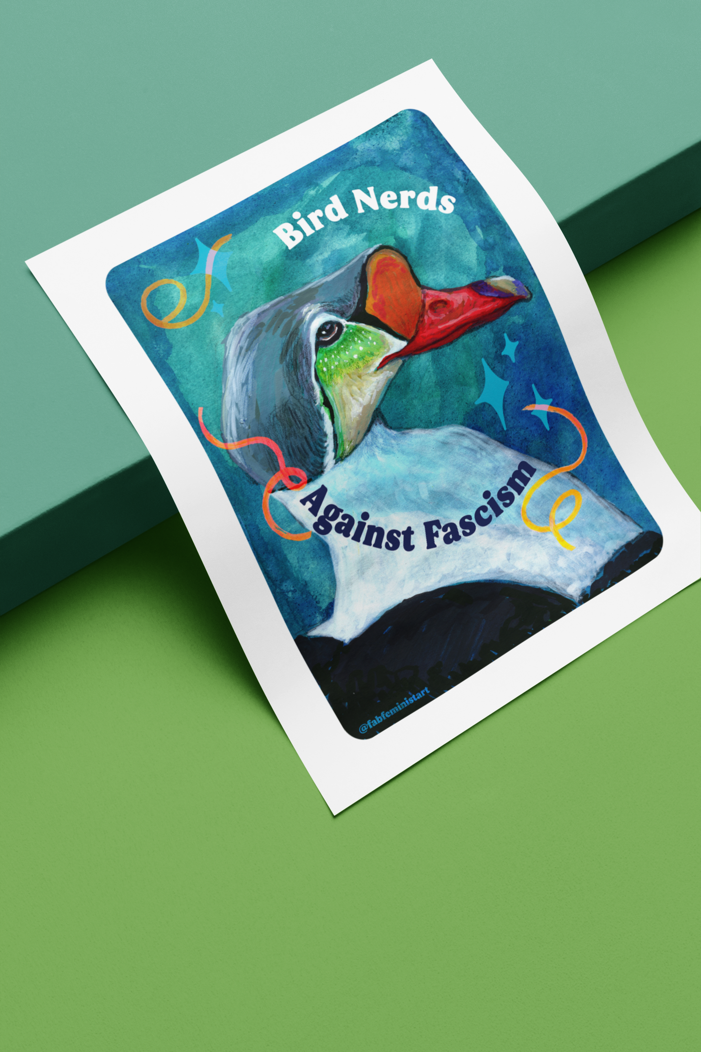 Bird Nerds Against Fascism : Feminist Art Print
