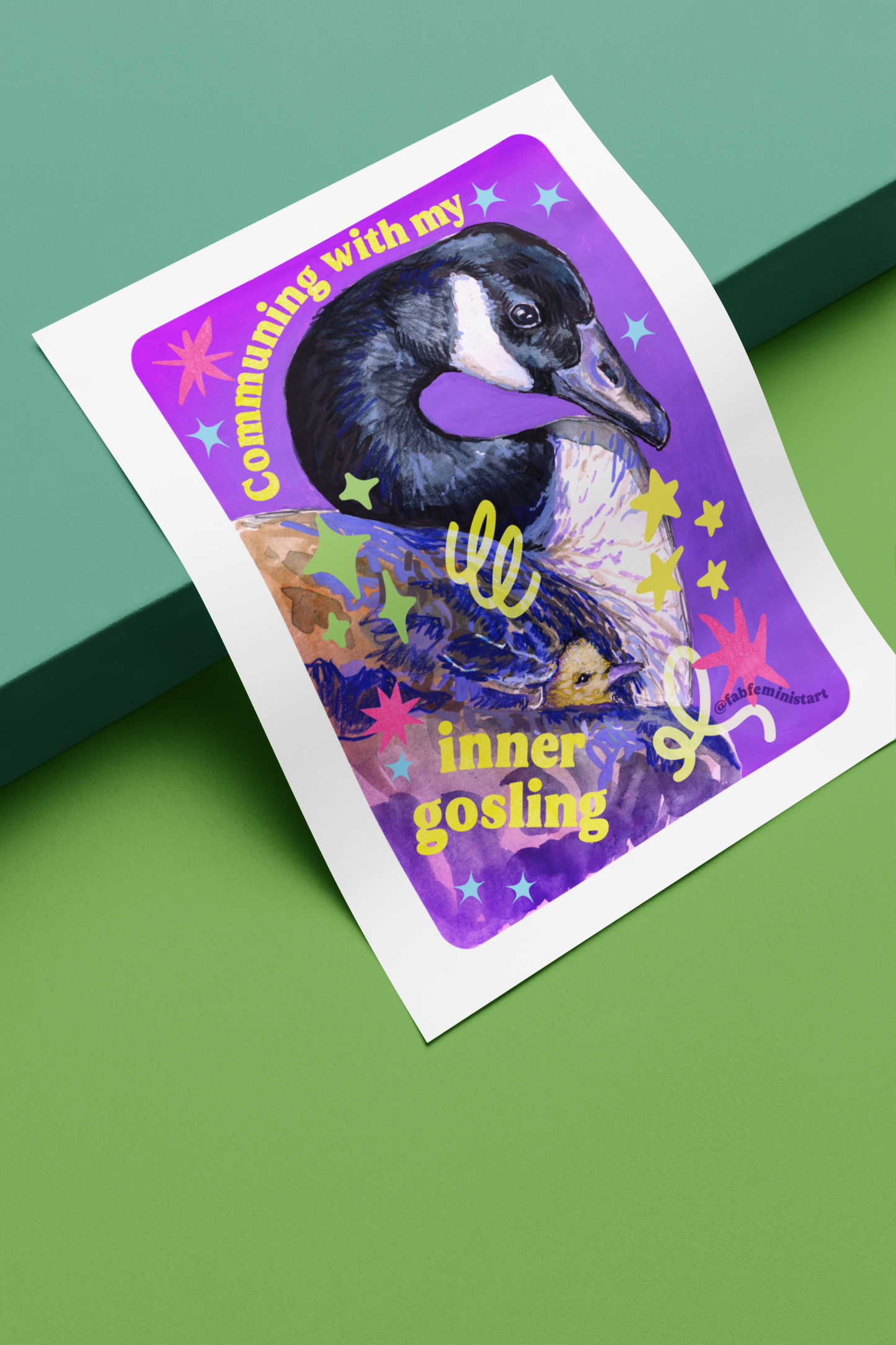 Communing With My Inner Gosling: Mental Health Art Print