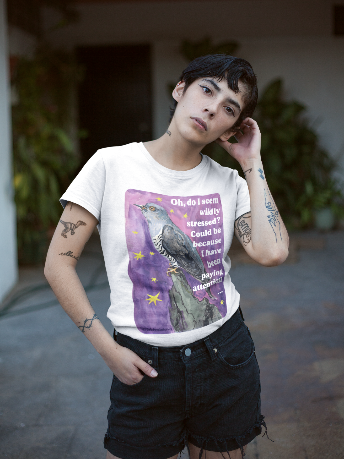 Oh, do I seem wildly stressed? Could be because I have been paying attention: feminist shirt