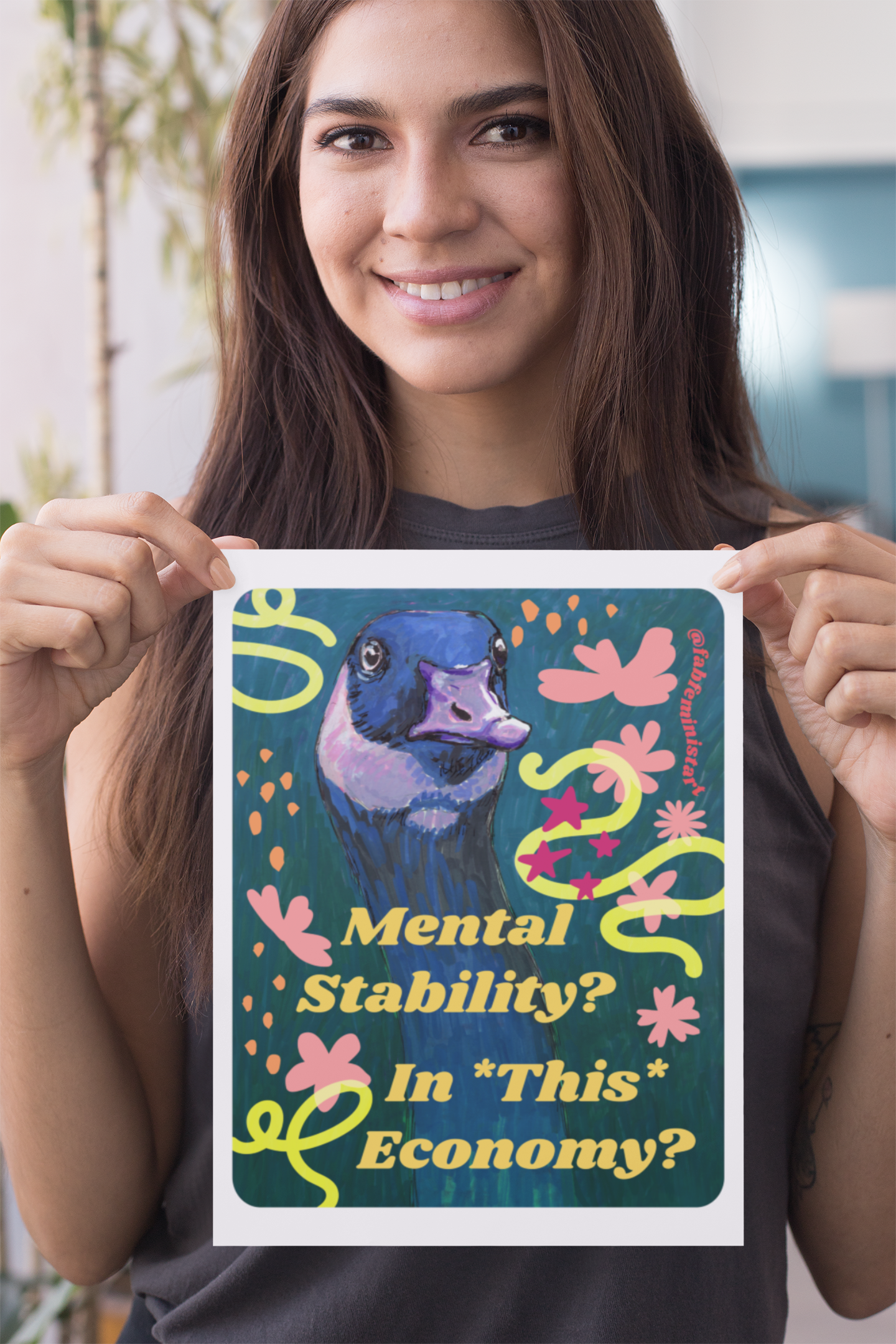 Mental Stability In This Economy: Feminist Art Print