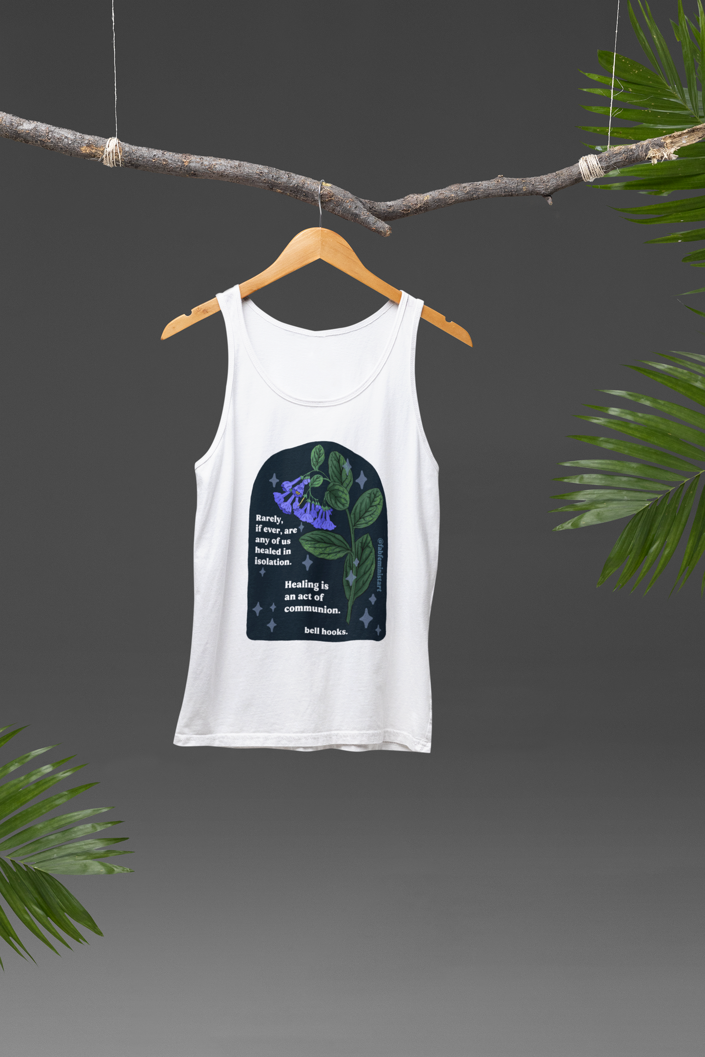 Rarely, if ever, are any of us healing in isolation. Healing is an act of communion, bell hooks: Unisex Jersey Tank