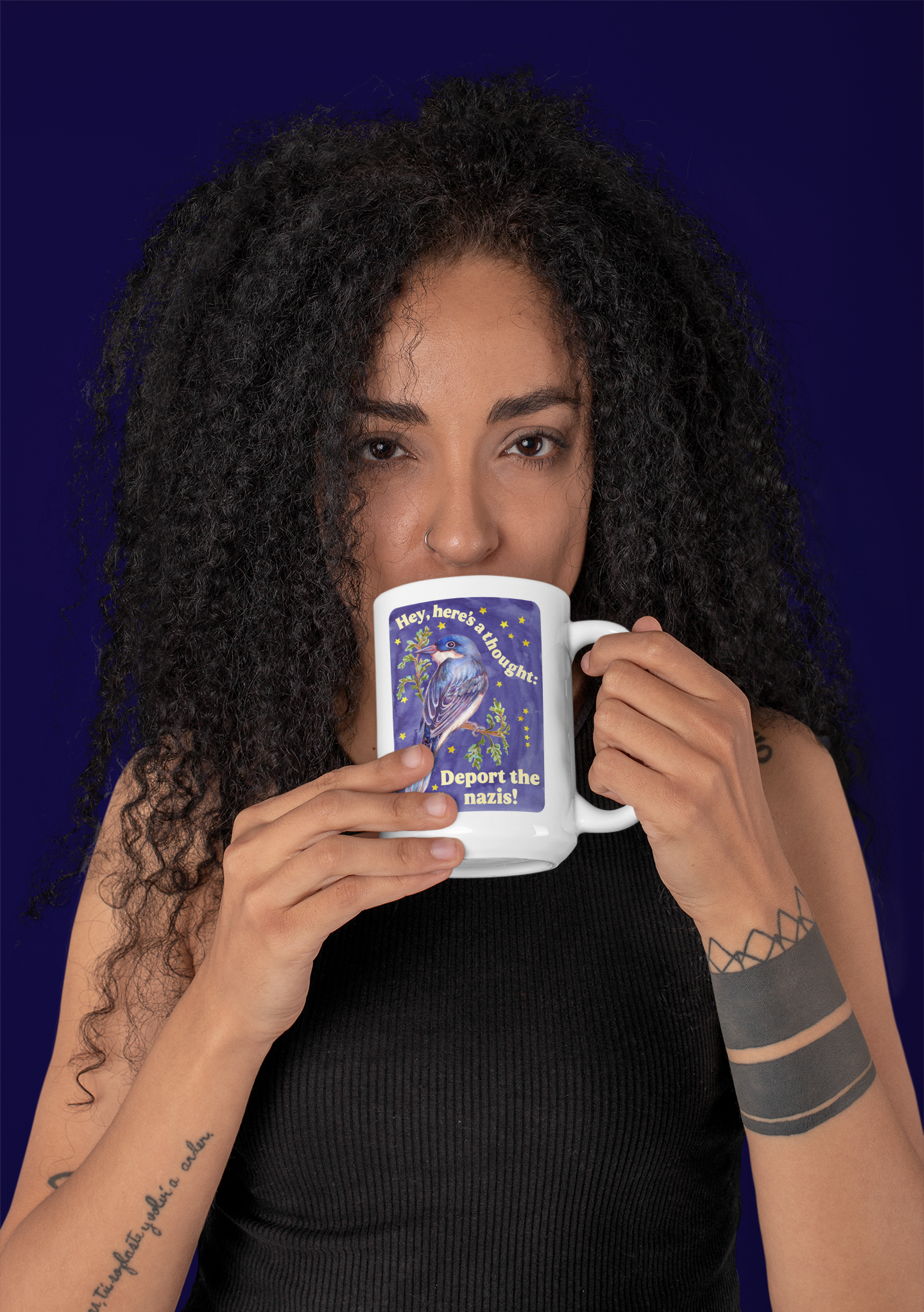 Hey here's a thought deport the nazis: feminist mug