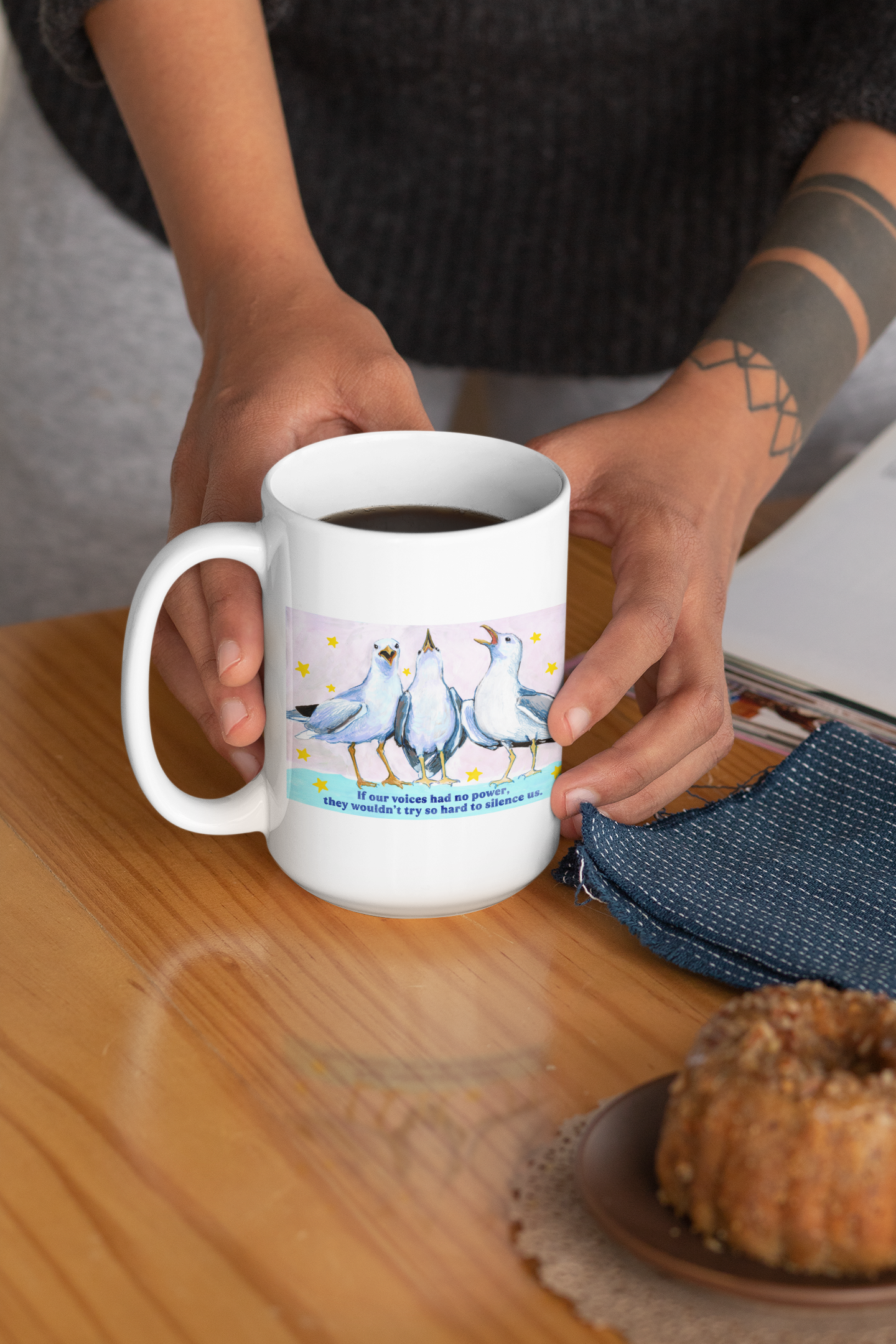 If our voices had no power, they wouldn't try so hard to silence us: feminist mug