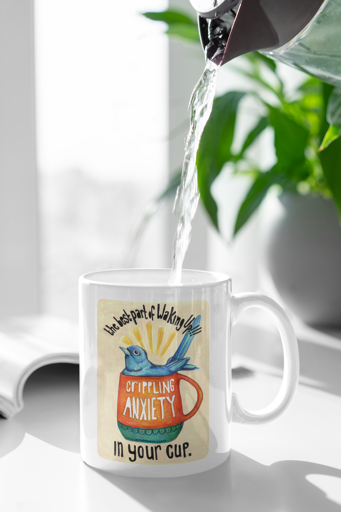 The best part of waking up crippling anxiety in your cup: mental health mug