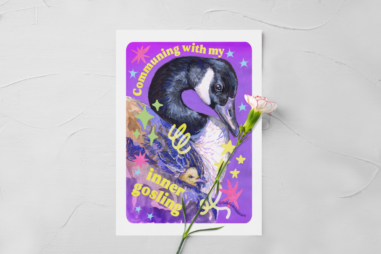 Communing With My Inner Gosling: Mental Health Art Print