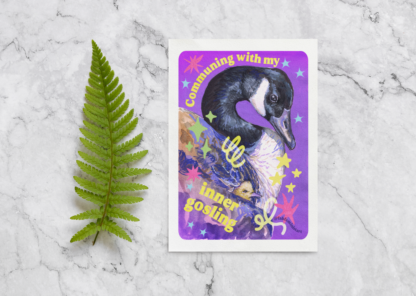 Communing With My Inner Gosling: Mental Health Art Print