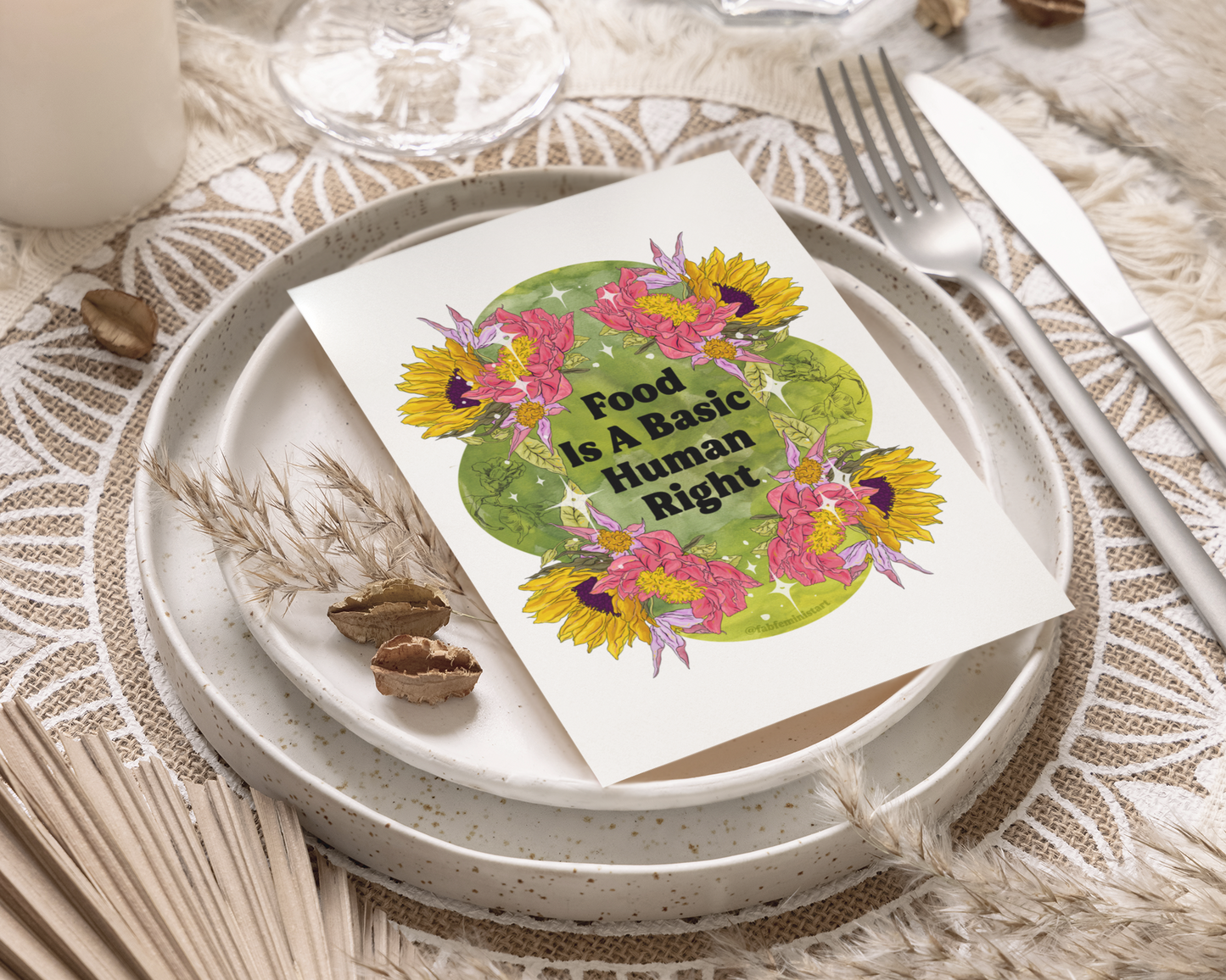 Food Is A Basic Human Right: Feminist Art Print