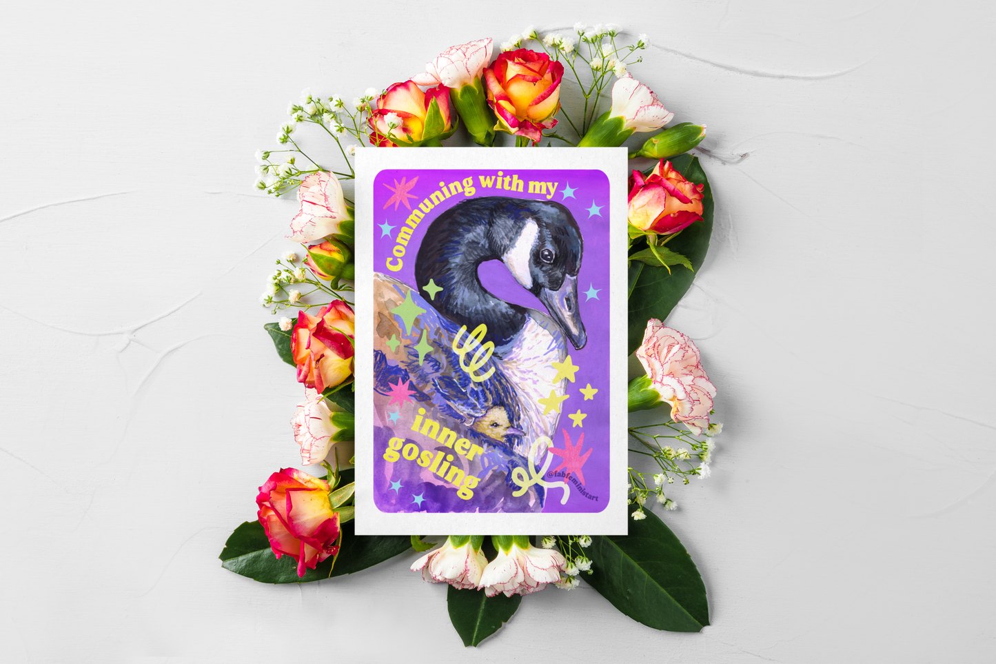 Communing With My Inner Gosling: Mental Health Art Print