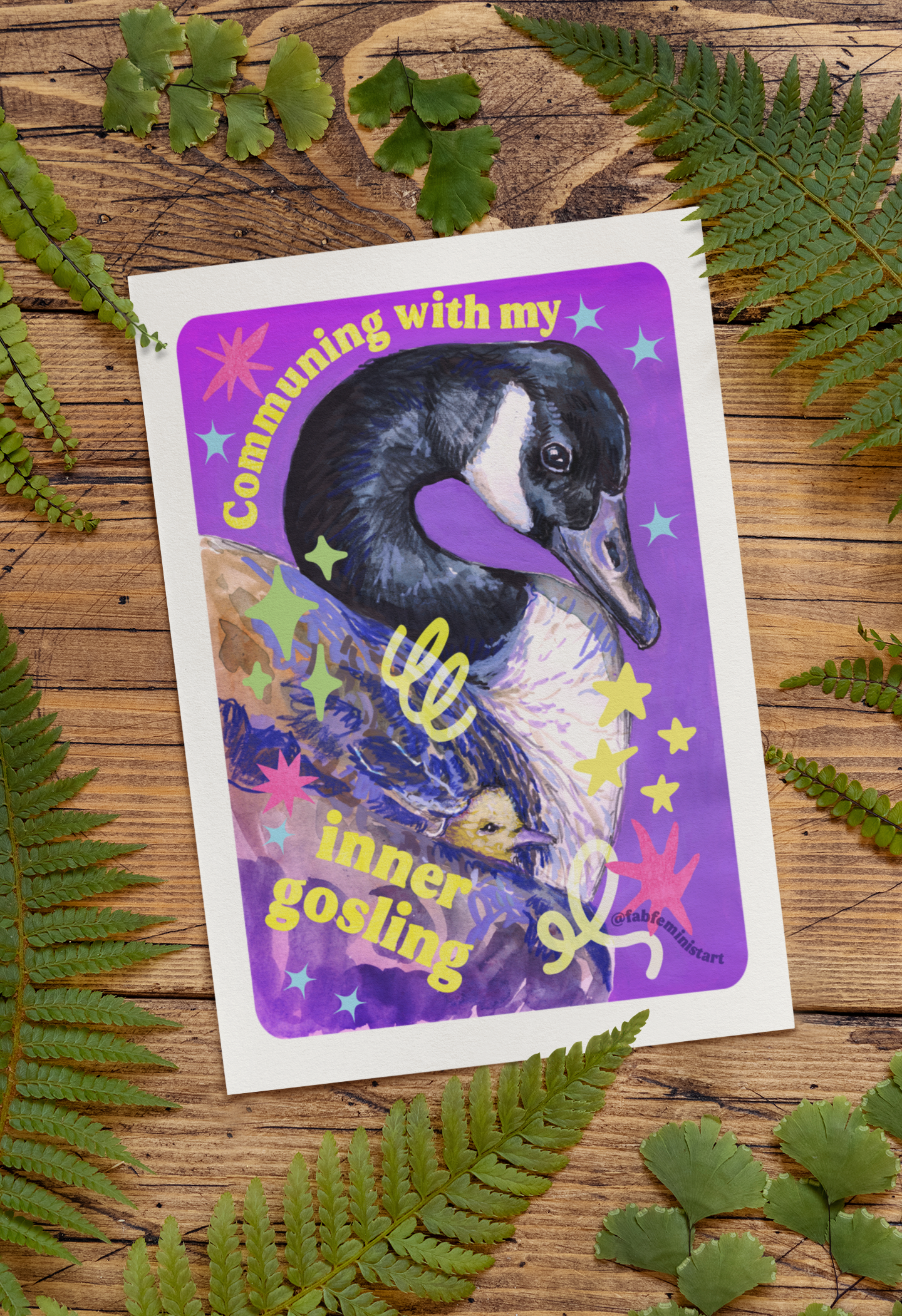 Communing With My Inner Gosling: Mental Health Art Print