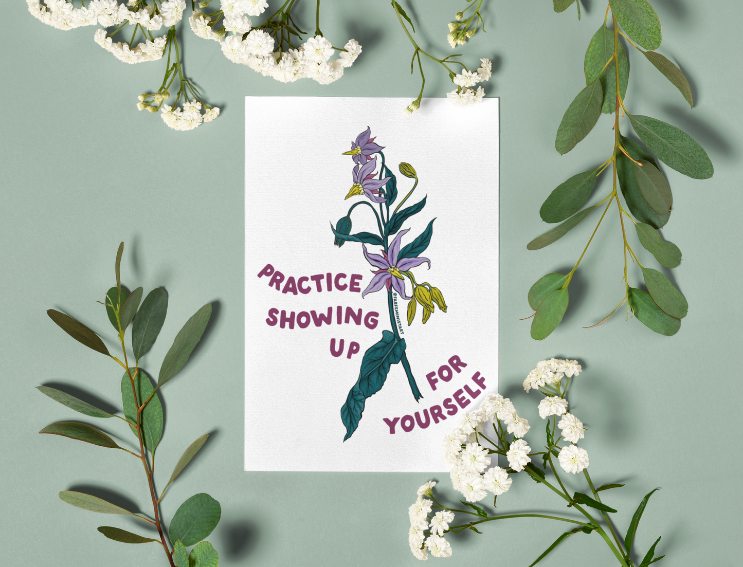 Practice Showing Up For Yourself: Mental Health Print