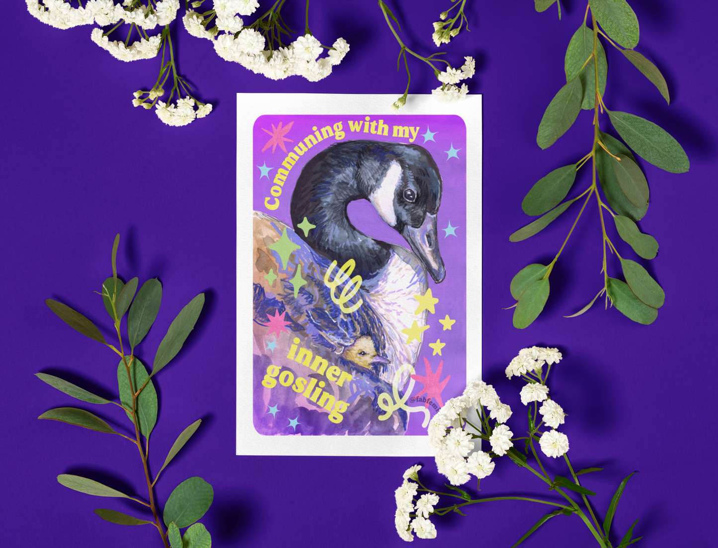 Communing With My Inner Gosling: Mental Health Art Print