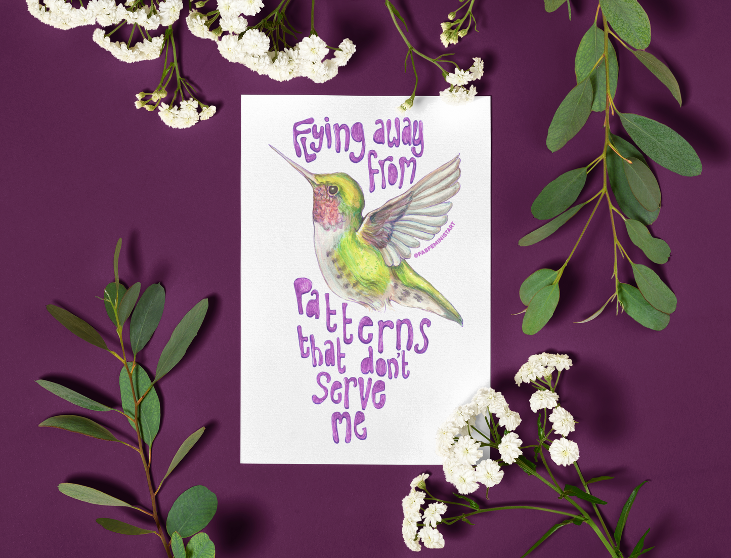 Flying Away From Patterns That Don't Serve Me: Mental Health Poster