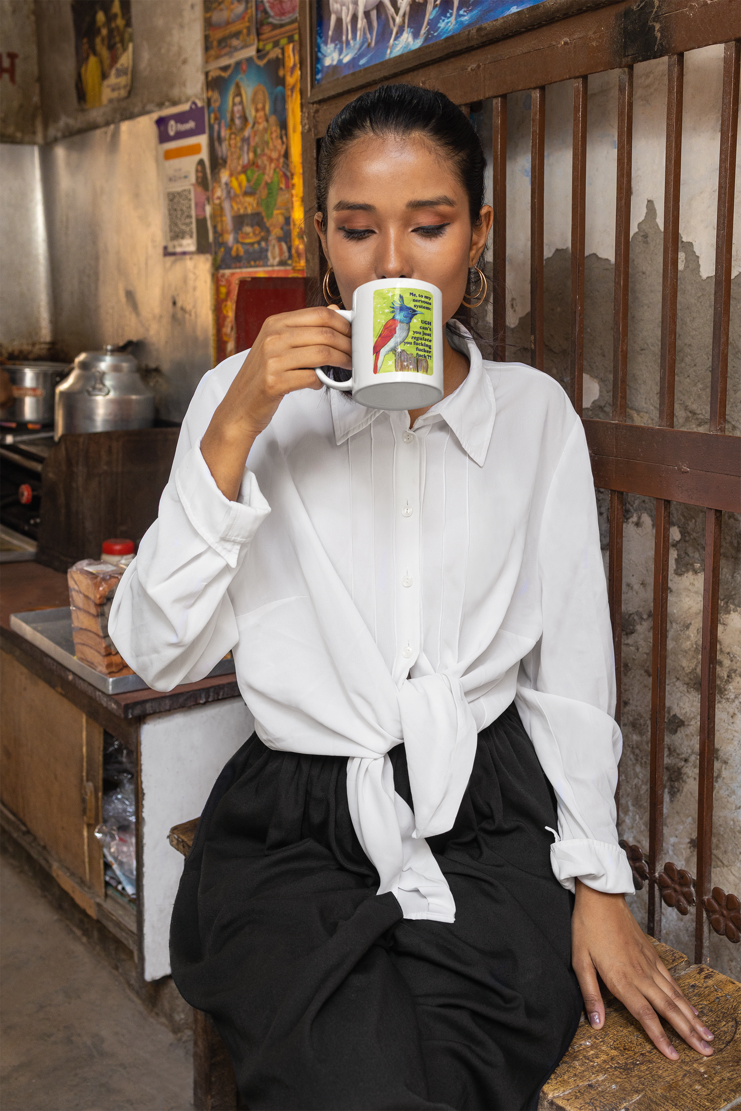 Me, to my nervous system UGH cant you just *regulate* you fucking fucker fuck: feminist mug