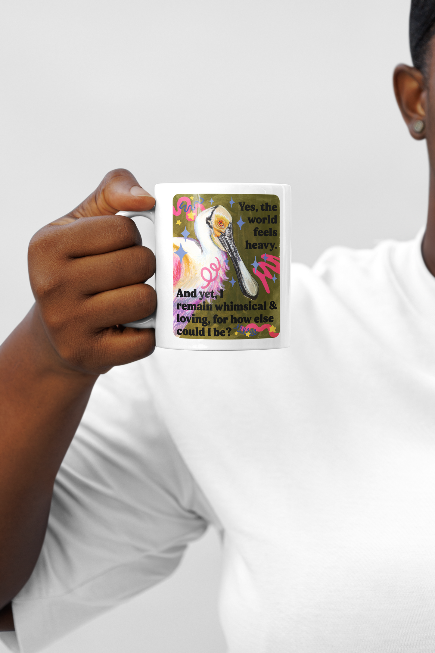 Yes, the world feels heavy and yet, I remain whimsical and loving, for how else could I be: feminist mug