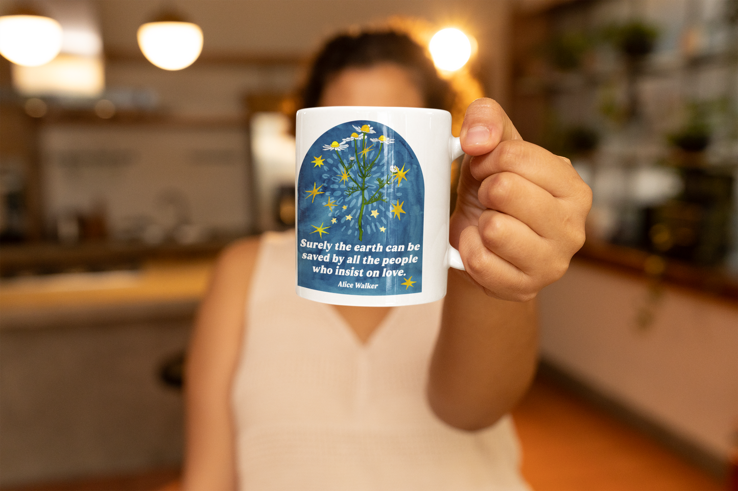 Surely the earth can be saved by all the people who insist on love, Alice Walker: feminist mug