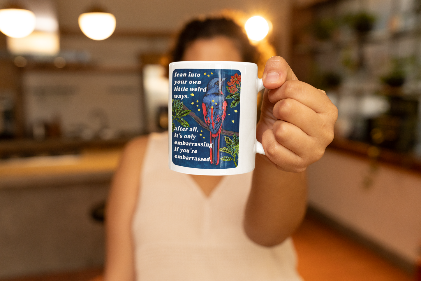 lean into your own little weird ways: feminist mug