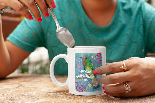 spread rebellious joy: feminist mug