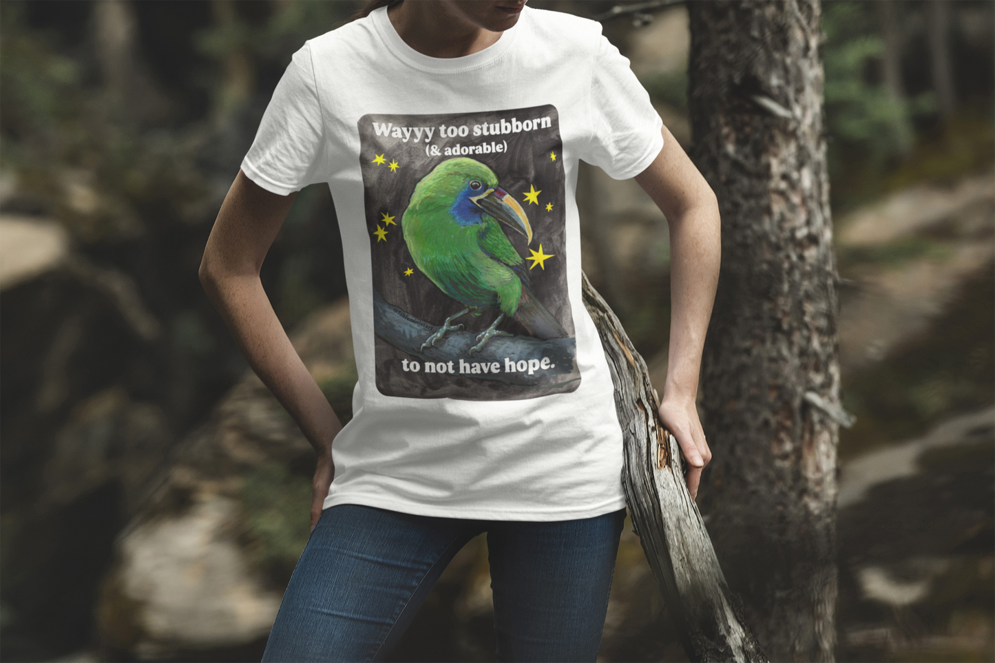 Way too stubborn and adorable to not have hope: feminist shirt