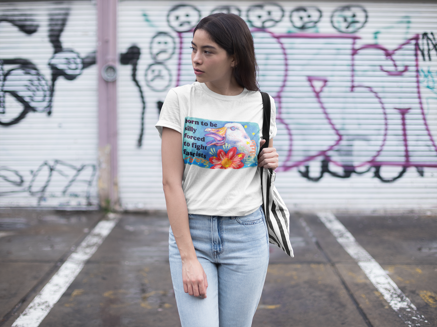 Born to Be Silly, Forced to Fight Fascists: feminist shirt