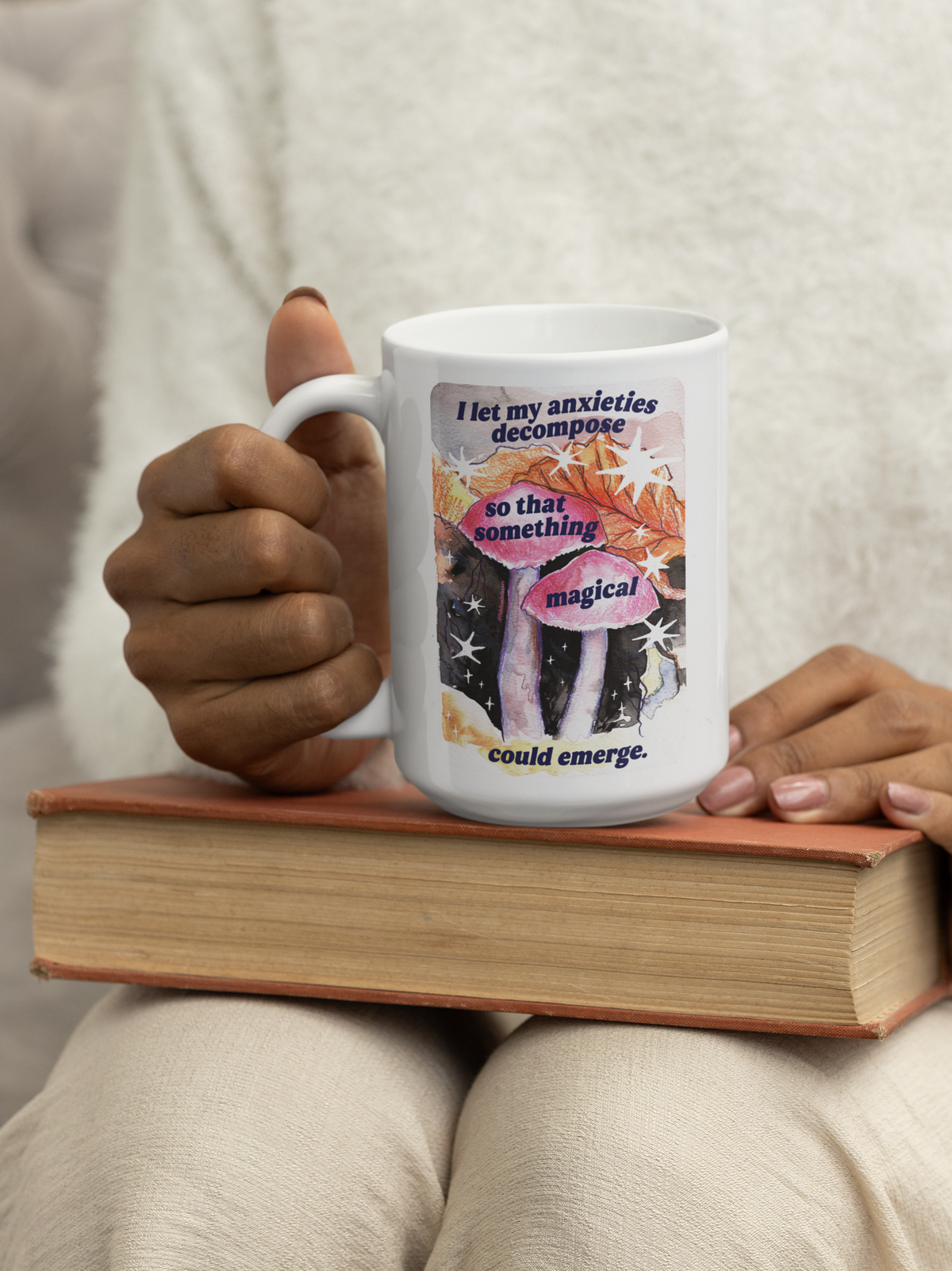 Inspirational Collage Ceramic Mug — Floral & Positive Quote Coffee Cup (11oz/15oz)