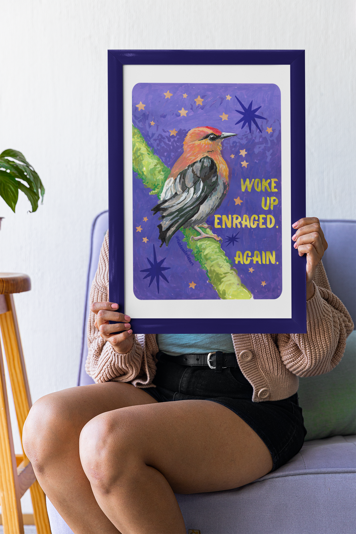 Woke Up Enraged Again: Bird Art Print