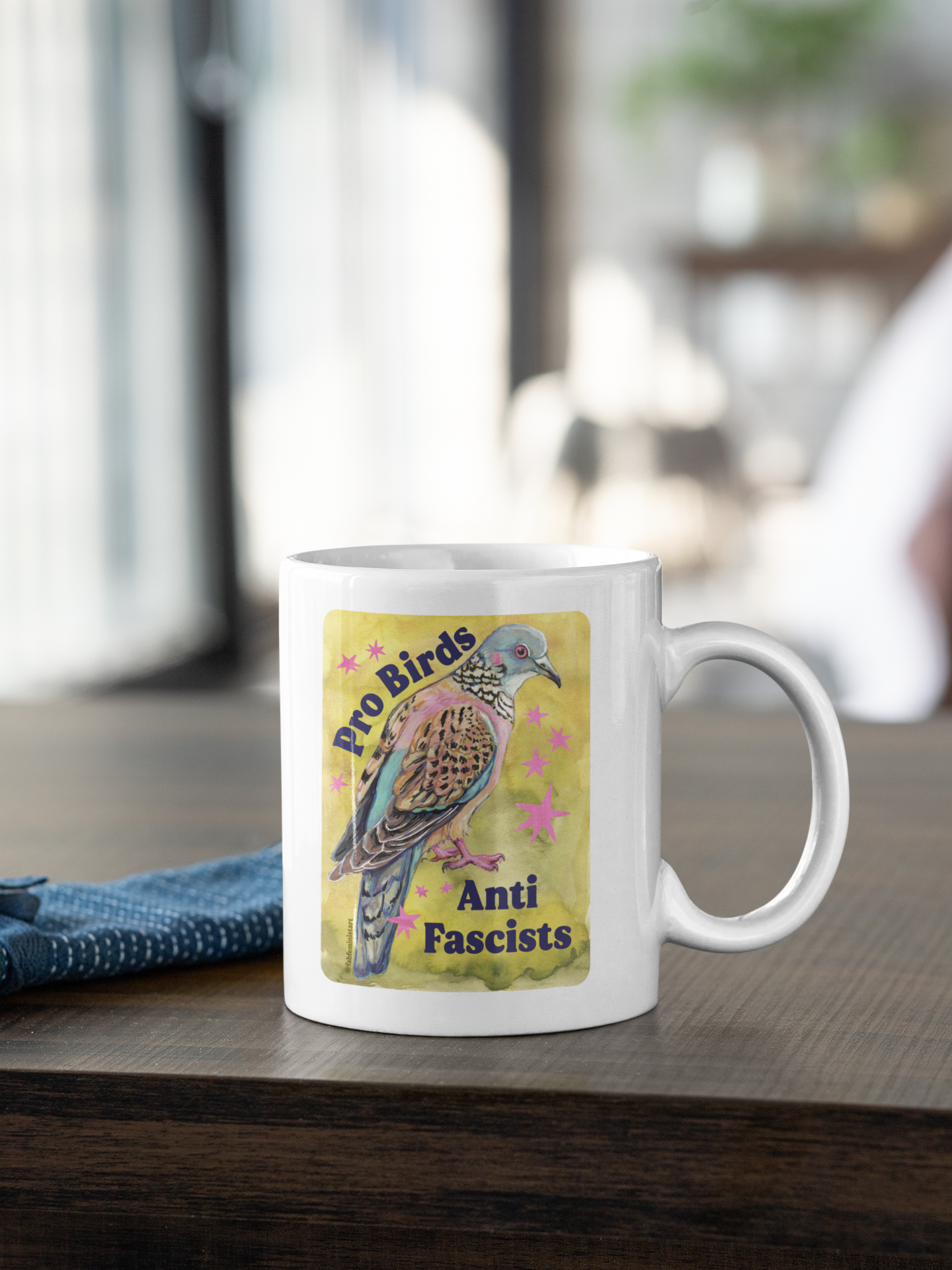 Pro Birds Anti Fascists: Feminist Mug