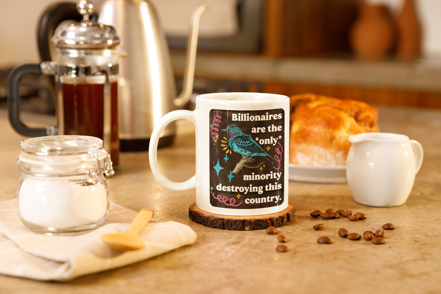 Billionaires are the *only* minority destroying this country: feminist mug