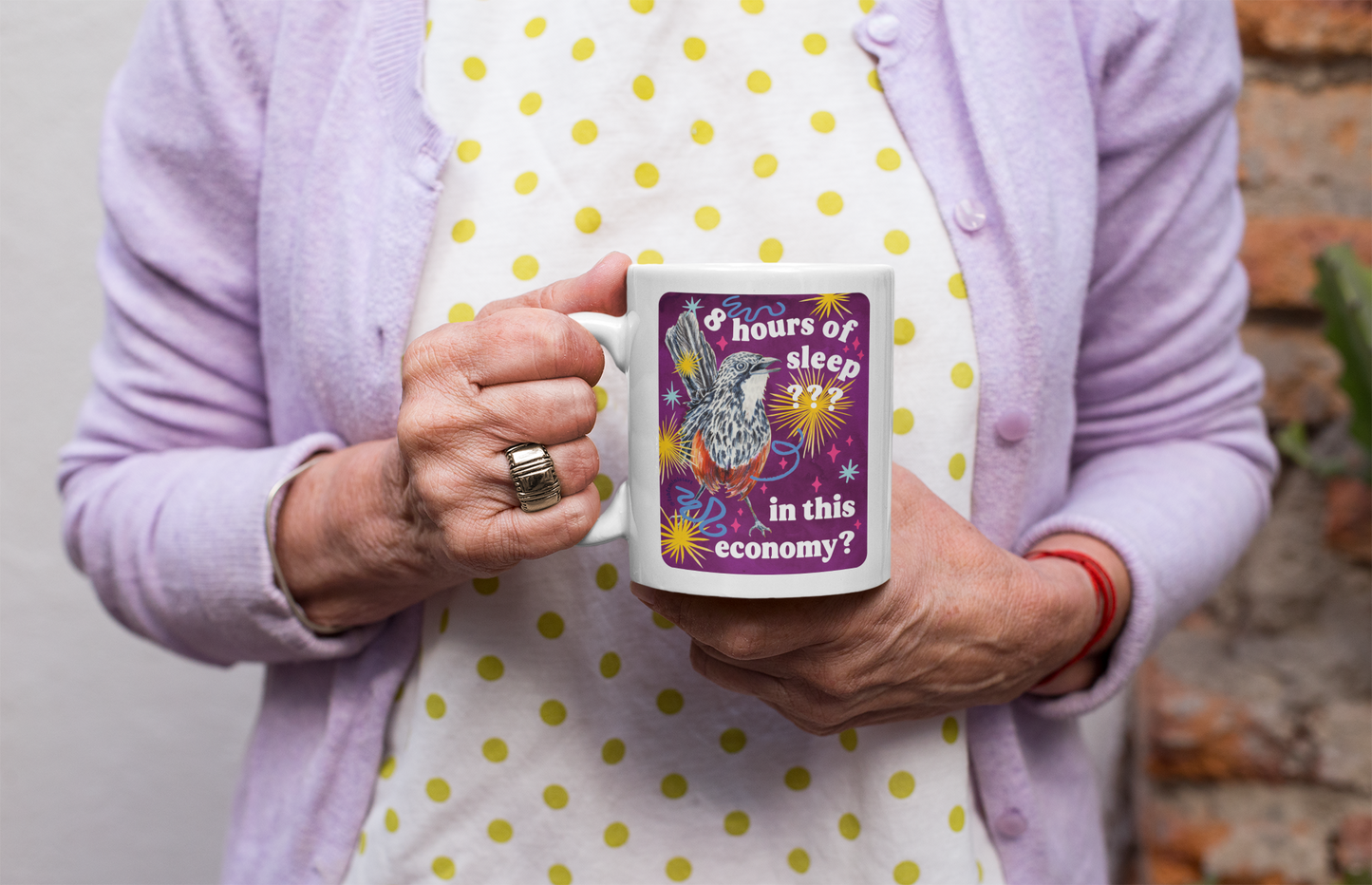 8 hours of sleep in this economy: feminist mug