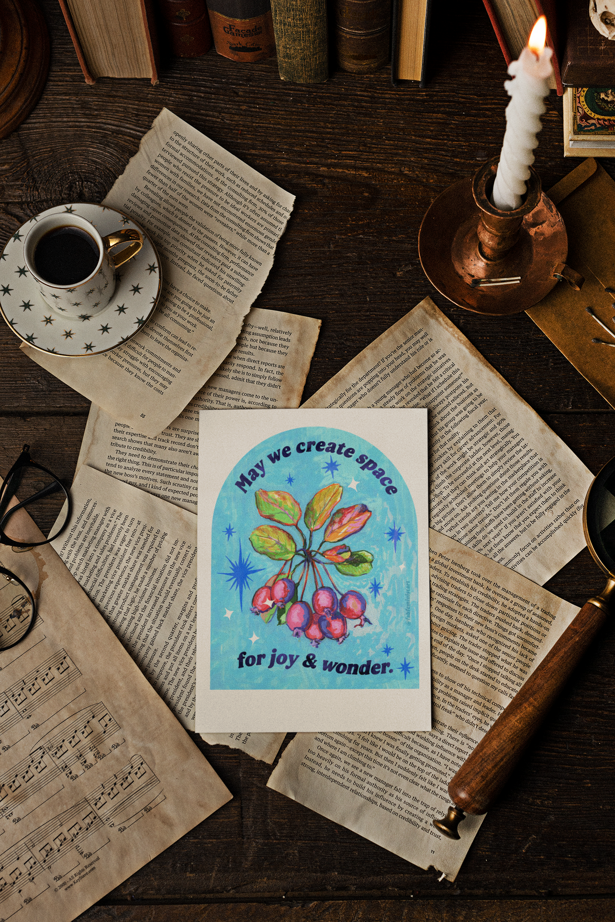 May we create space for joy and wonder: feminist art print