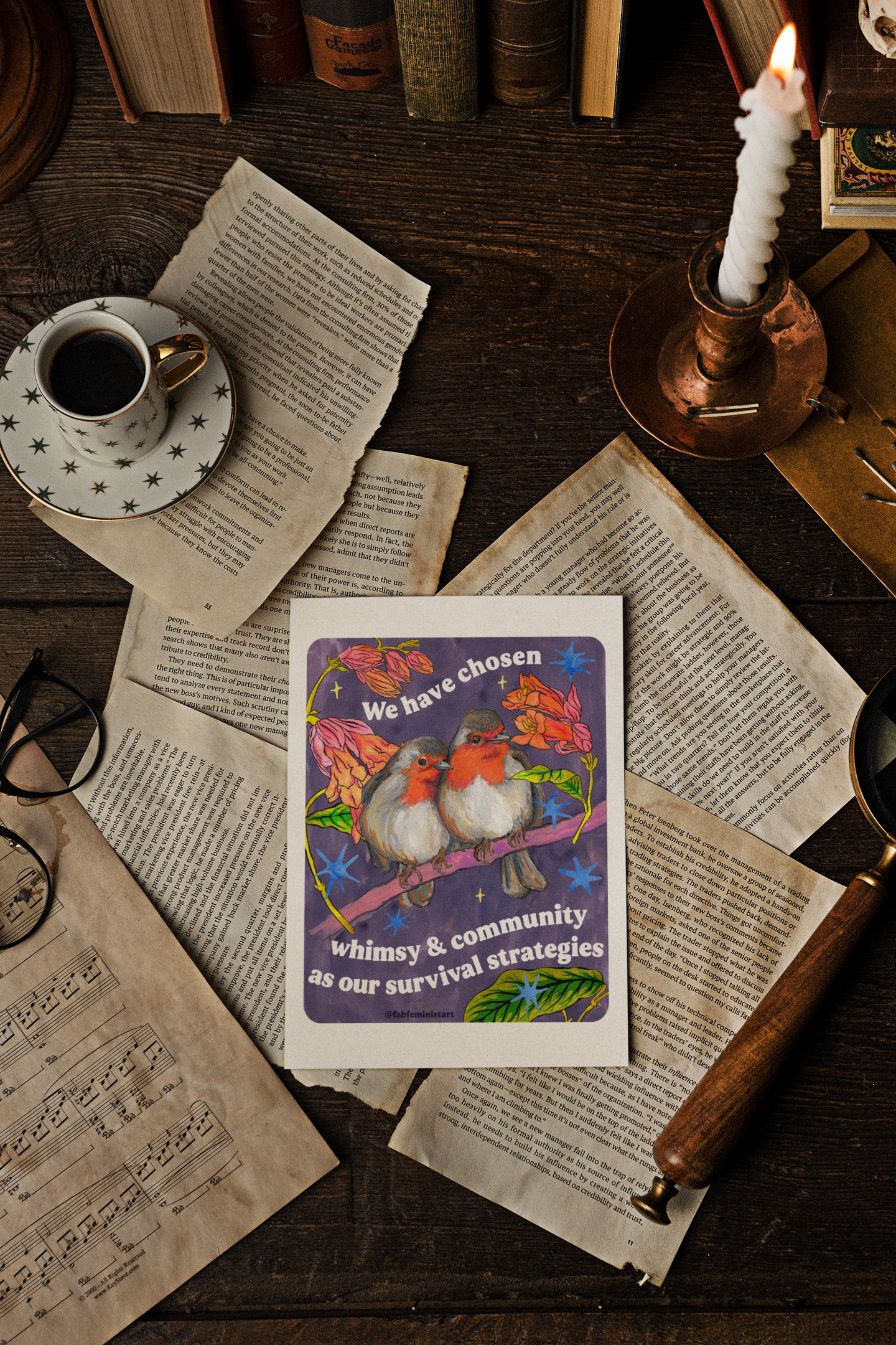 We have chosen whimsy & community as our survival strategies: feminist art print