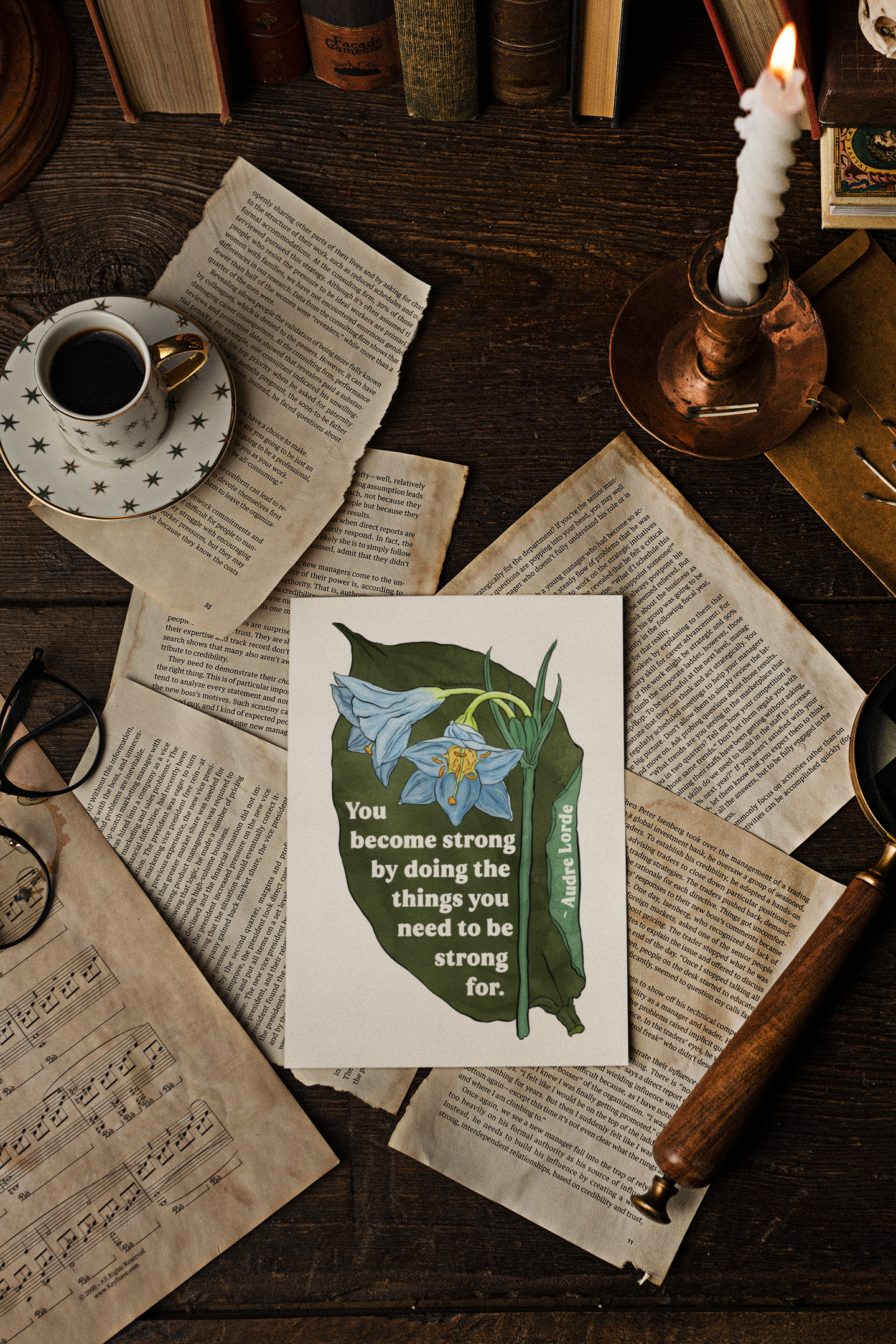 You become strong by doing the things you need to be strong for, Audre Lorde: Feminist Art Print