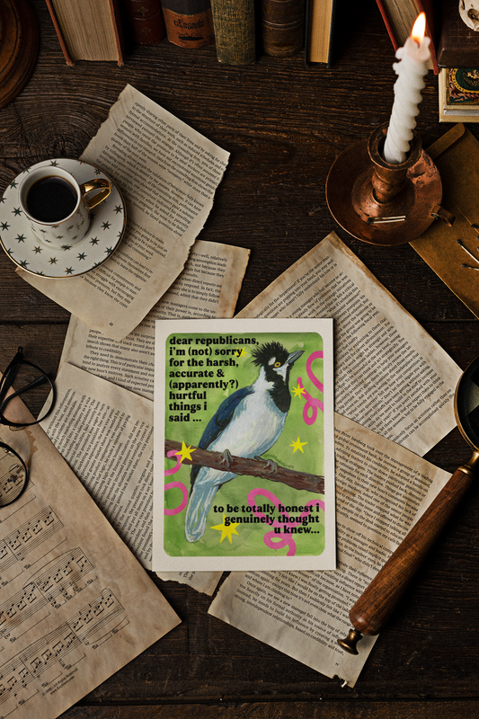 Dear Republicans I'm (Not) Sorry: feminist art print