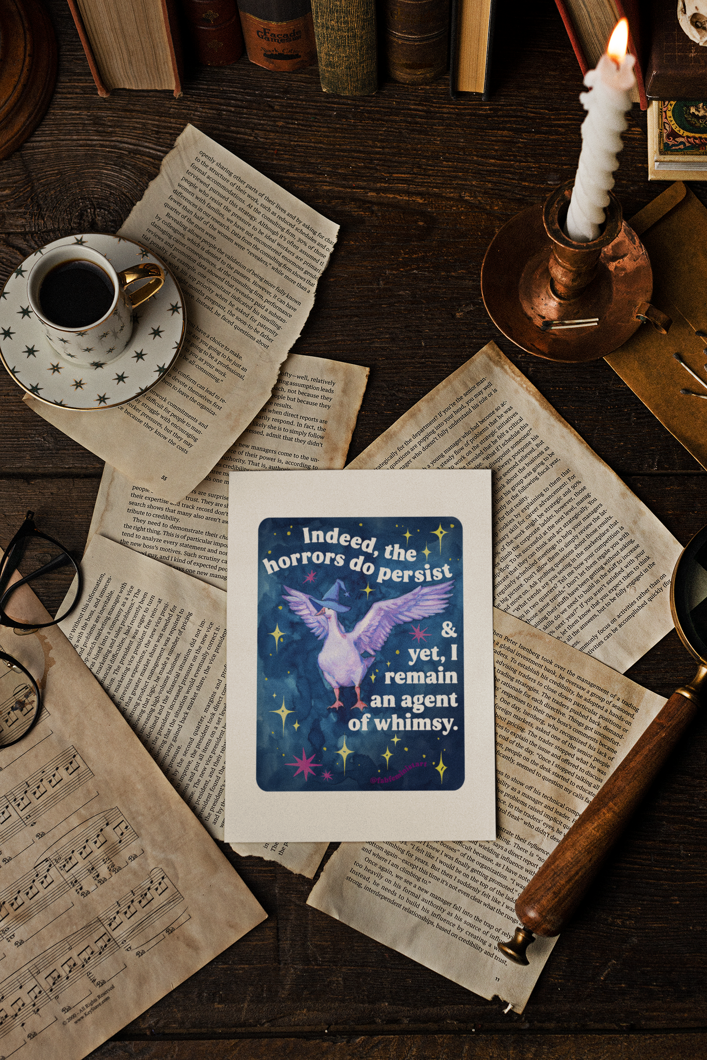 Indeed, the horrors do persist & yet, I remain an agent of whimsy: Feminist Art Print