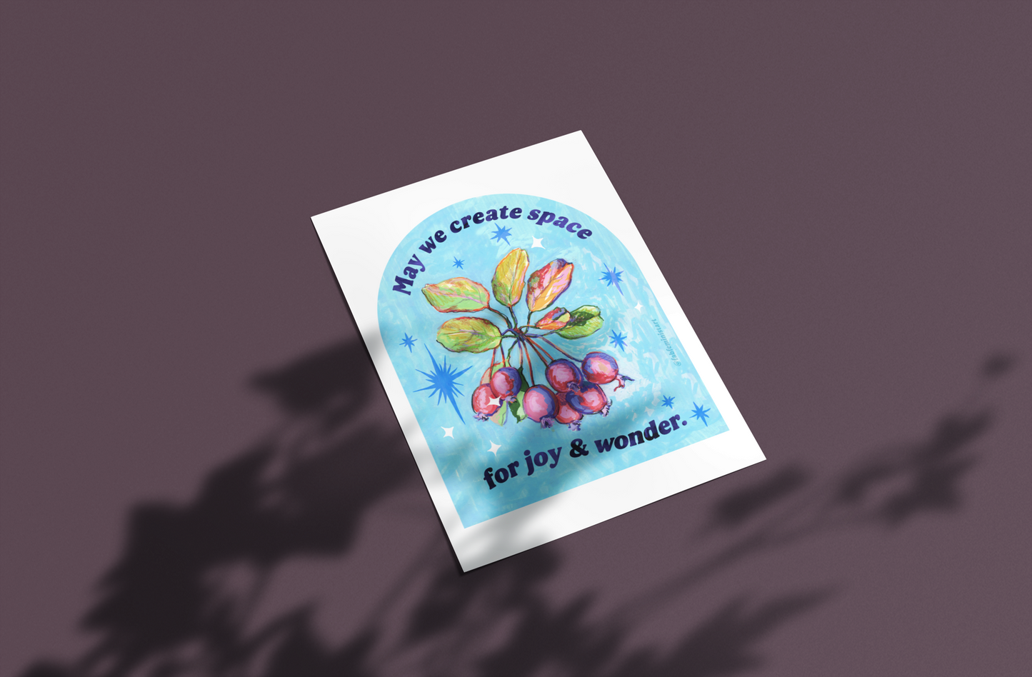 May we create space for joy and wonder: feminist art print