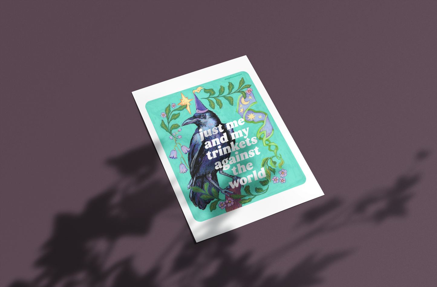 just me and my trinkets against the world: feminist art print