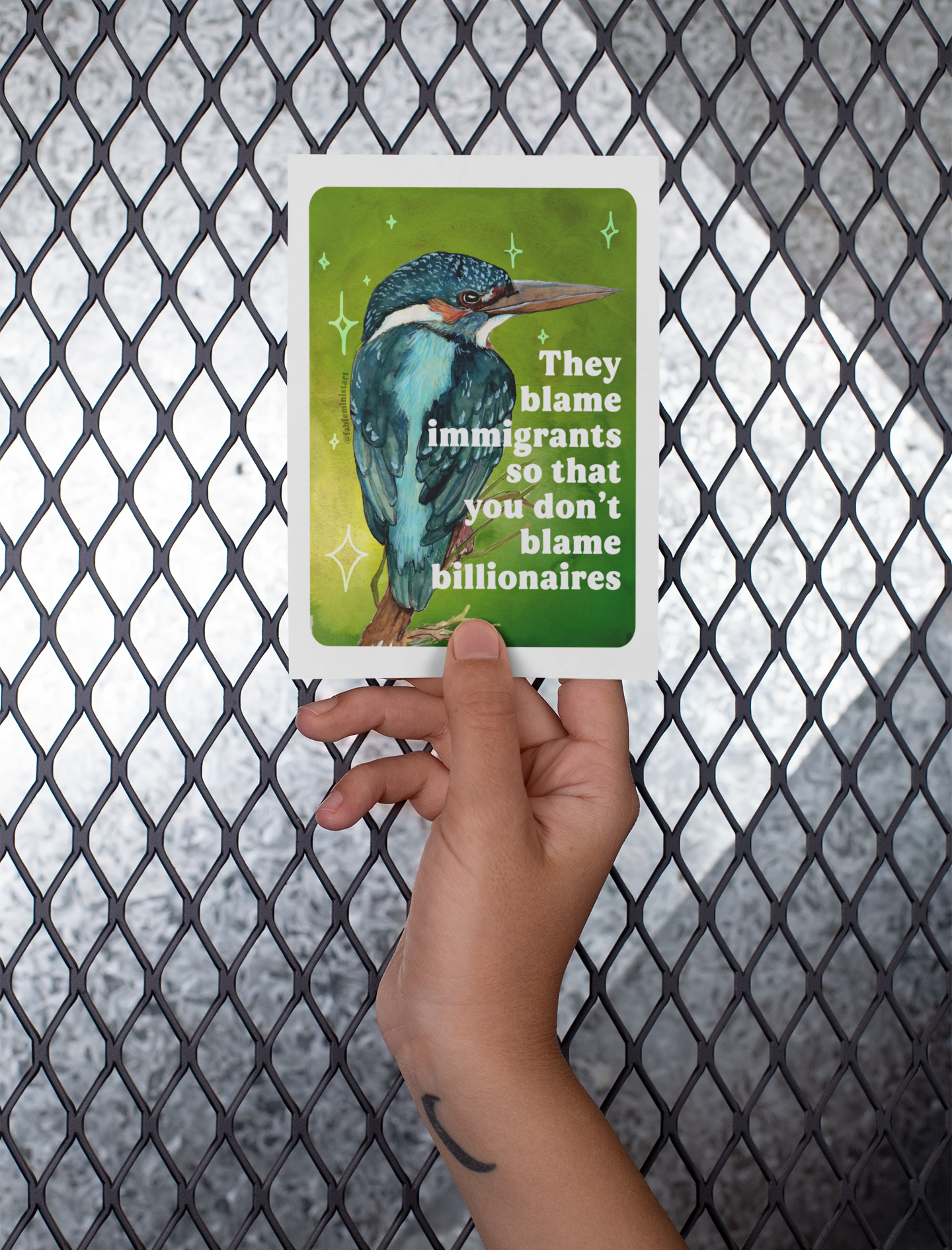 They blame immigrants so that you don’t blame billionaires: Art Print