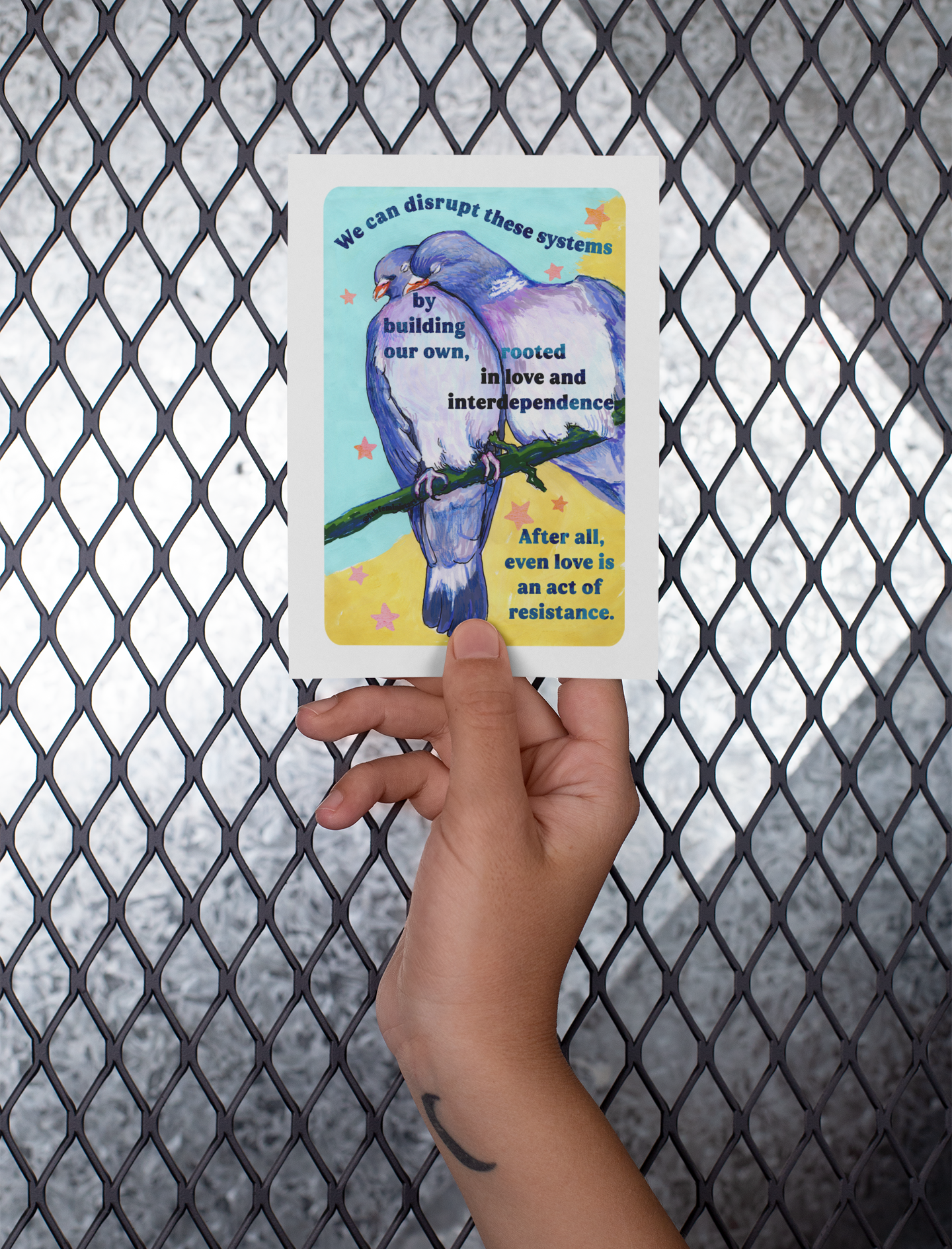 We can disrupt these systems by building our own: feminist art print