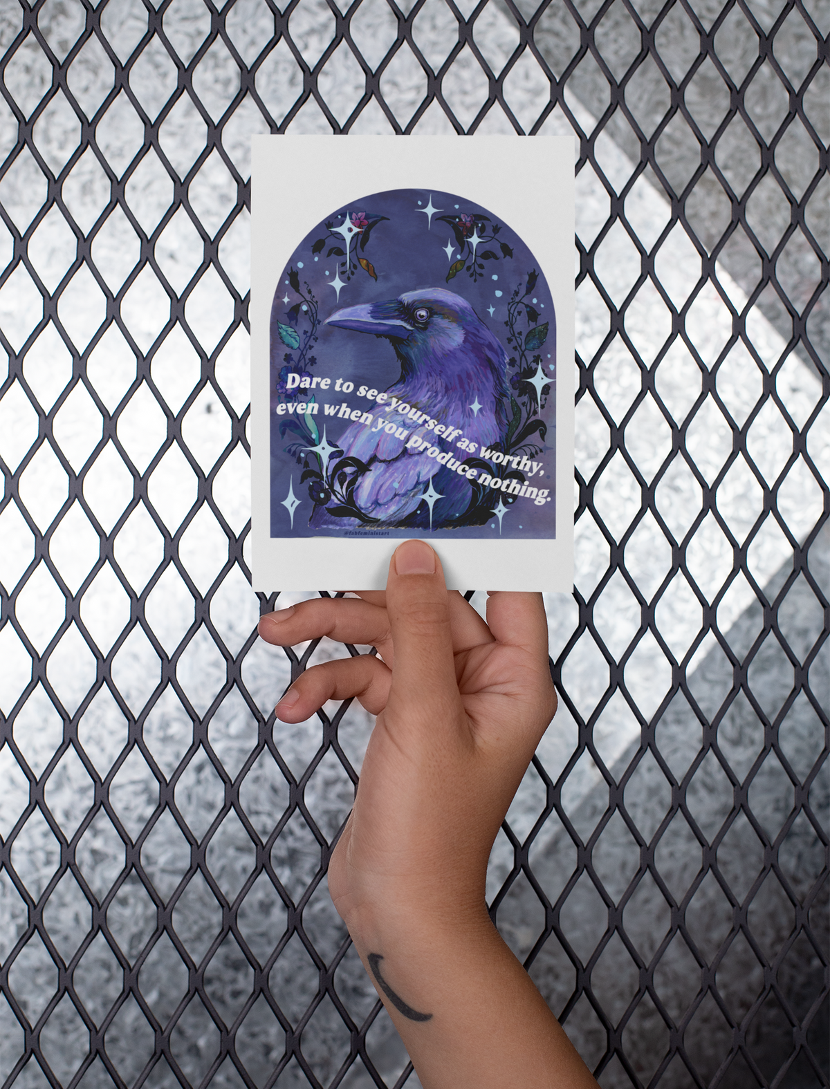 Dare to see yourself as worthy: feminist art print
