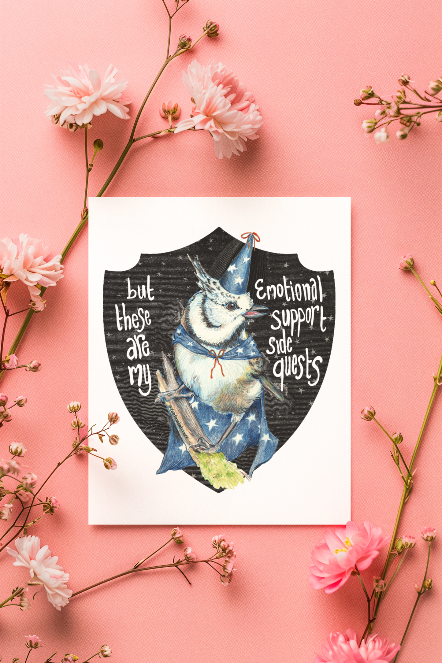 But these are my emotional support side quests: Mental Health Art Print