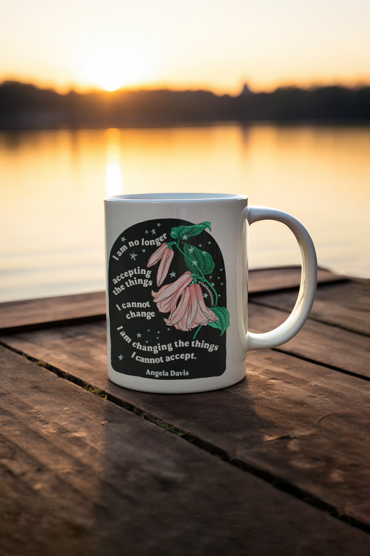 I am no longer accepting the things I cannot change. I am changing the things I cannot accept, Angela Davis: Feminist Mug