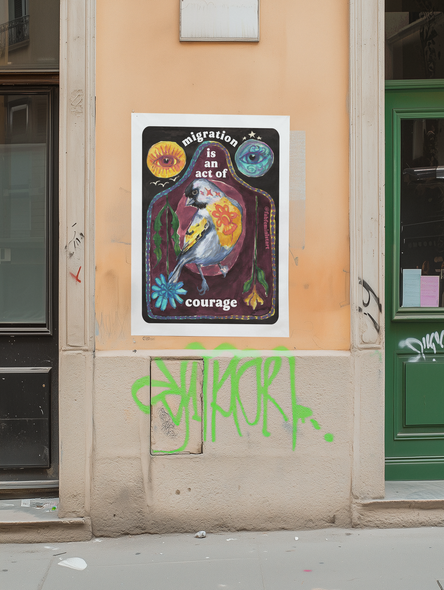 Migration is an act of courage: Feminist Art Print