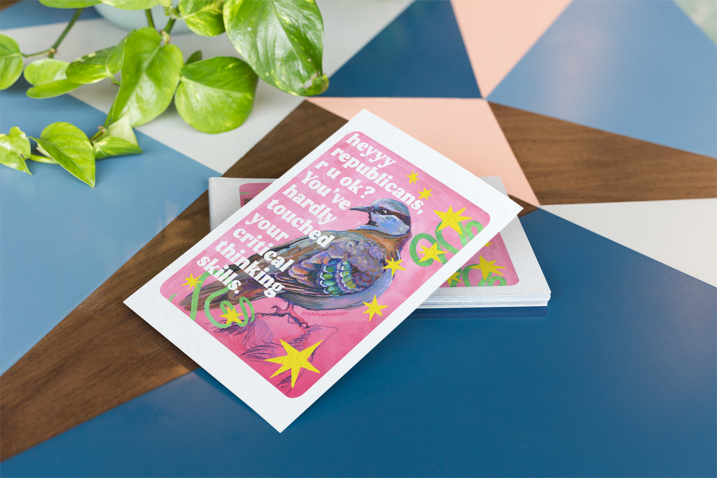 heyyy republicans, r u ok? You've hardly touched your critical thinking skills: feminist art print