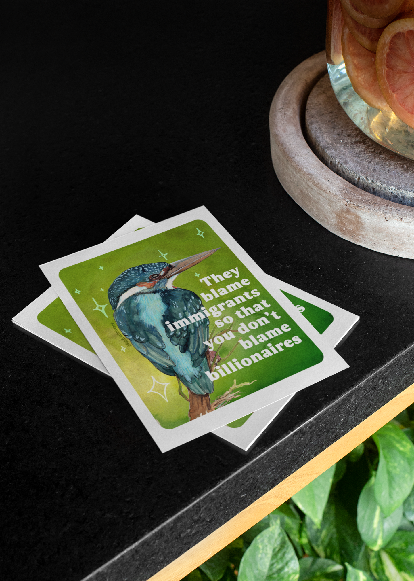 They blame immigrants so that you don’t blame billionaires: Art Print